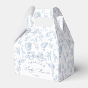 Ballotins Toile de Jouy Safari animaux Arch Baby shower bleu