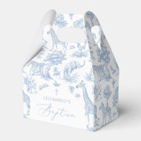 Toile de Jouy Safari animaux bleu poussiéreux Bapt
