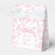 Ballotins Toile de Jouy Safari animaux Rose élégant Bow