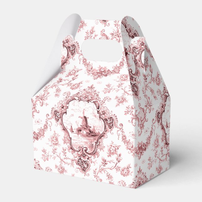 Ballotins Toile florale gravée avec moulin à vent et bateaux (Verso)