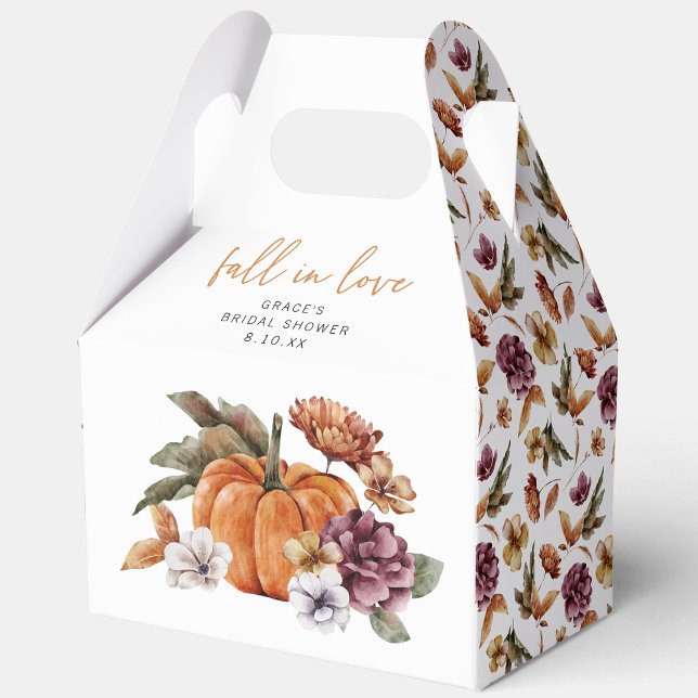 Ballotins Tombée en amour : Fête de mariage (Autumn Watercolor Floral Fall In Love Bridal Shower Favor Boxes by Painted Paperie
)
