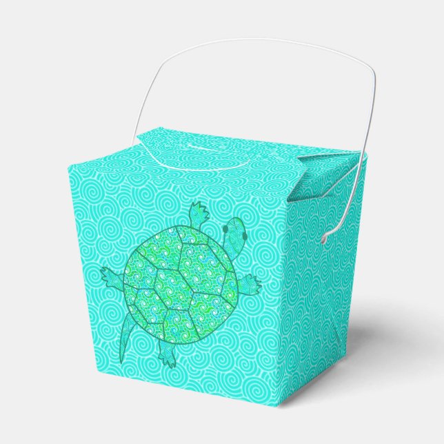 Ballotins Tortue tourbée arabesque - nuances de vert (Verso)