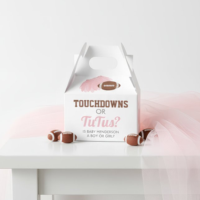 Ballotins Touchdowns ou Tutus Merci de révélation de genre (Touchdowns or Tutus Gender Reveal Favor Boxes)