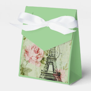 Ballotins tour eiffel chic à la menthe rose à fleurs paris