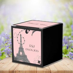 Ballotins tour eiffel rose noir vintage paris mariage