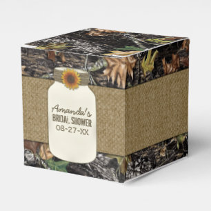 Ballotins Tournesol Burlap Chasse Camo Mariage Favor Boxes