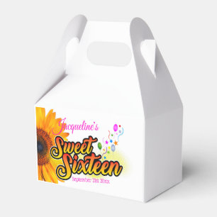 Ballotins Tournesol et ballons sur le Sweet sixteen blanc