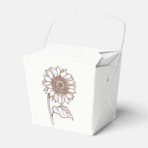 Ballotins Tournesol Floral Brun Fleur de Mariage Rustique
