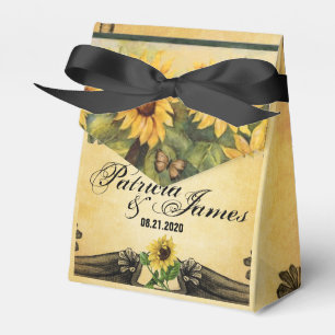 Ballotins Tournesols d'or Mariage Favor Boxes