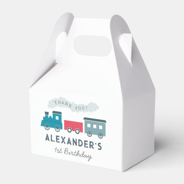 Ballotins Train à vapeur Blue Boy Anniversaire Merci (Verso)