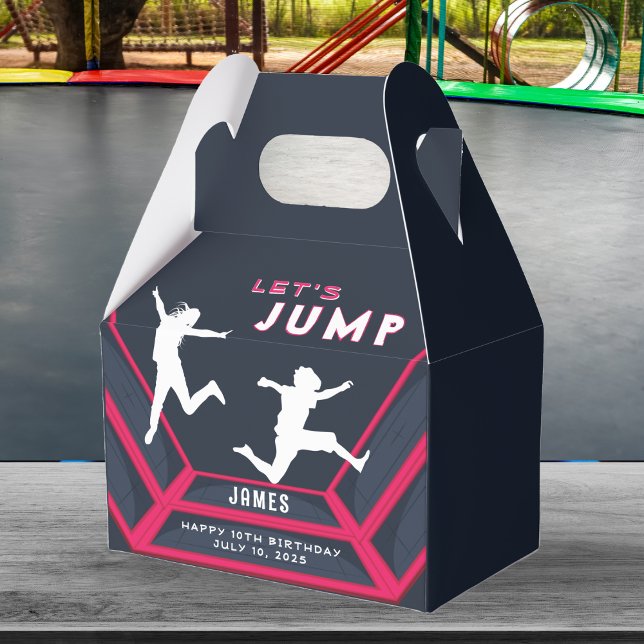 Ballotins Trampoline Park Jumelons Red Birthday Party (Trampoline Park Let's Jump Birthday Party Favor Boxes)