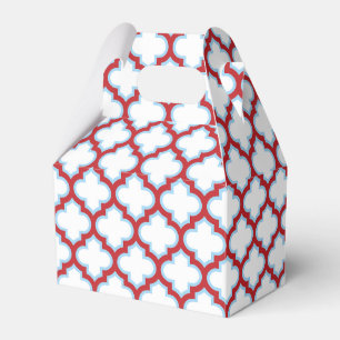 Ballotins Trellis blanc et rouge, treillis, Quatrefoil