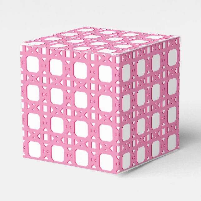 Ballotins Trellis en Rotin de Style Chinois Rose (Verso)