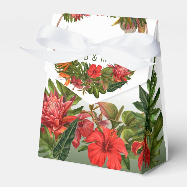 Ballotins Tropical Breeze Lush Floral Rose Mariage or (Verso)