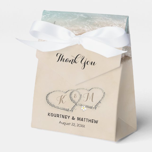 Ballotins Tropical Vintage Beach Heart Shore Mariage (Verso)