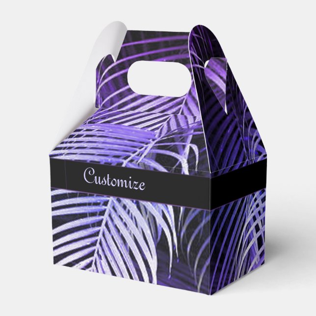 Ballotins Tropical Violet Palm Feuilles Ballotin Gable (Verso)