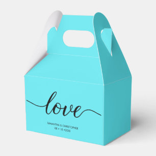 Ballotins Turquoise Blue Love Script Moderne Mariage Merci