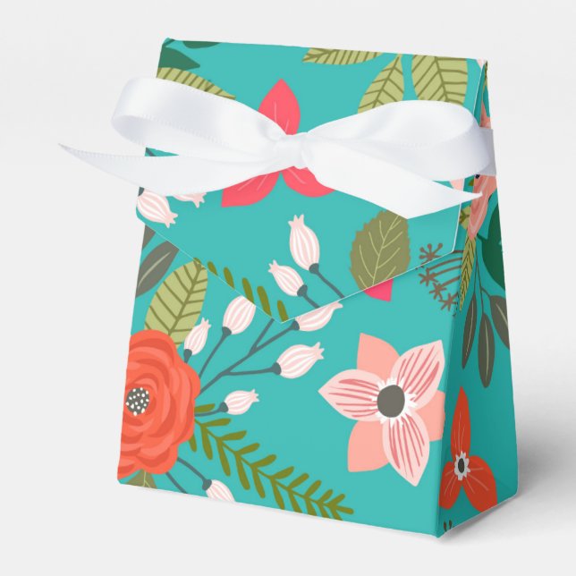 Ballotins Turquoise et floral corail (Verso)