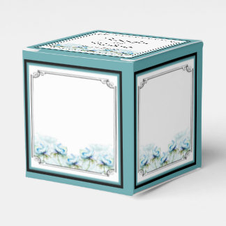 Ballotins Turquoise Floral Aquarelle Mariage Favor Box