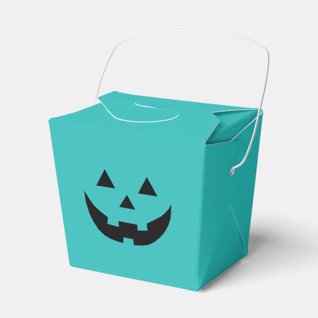Ballotins Turquoise Jack-o'-lantern visage citrouille amusan (Verso)