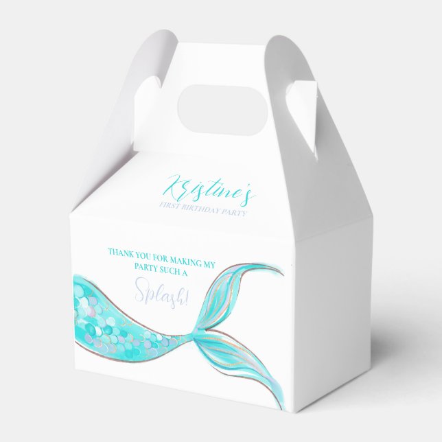 Ballotins Turquoise Mermaid Tail Thème Anniversaire Ballotin (Verso)