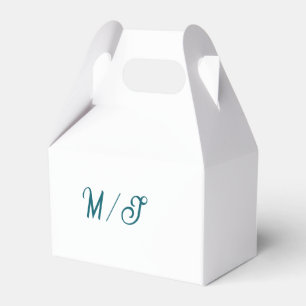 Ballotins Turquoise monogramme nom de couple de mariage simp