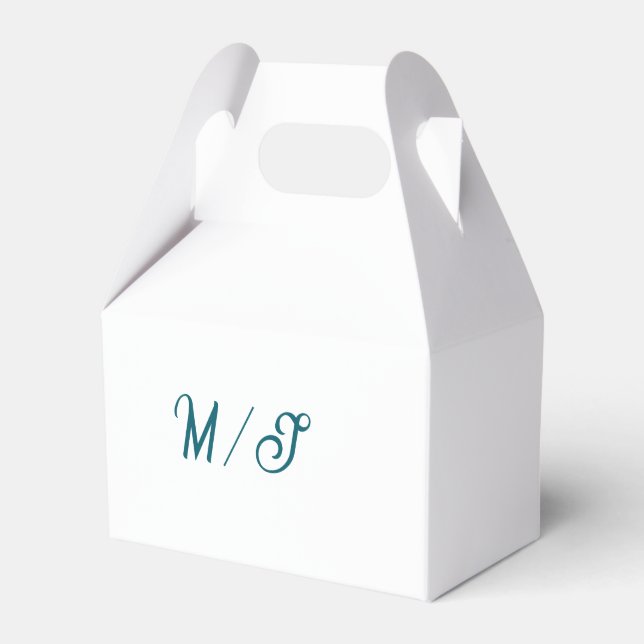 Ballotins Turquoise monogramme nom de couple de mariage simp (Verso)