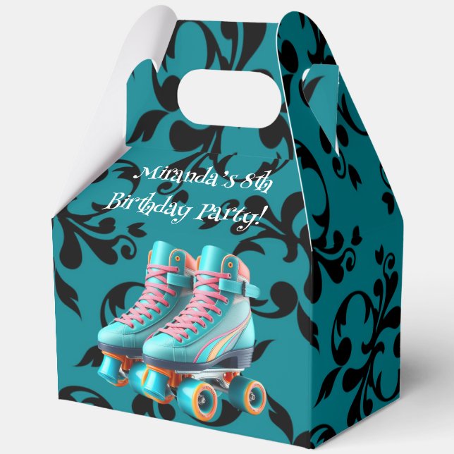 Ballotins Turquoise Neon Rollerskate fête d'anniversaire (Verso)