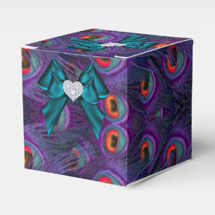 Ballotins Turquoise Plum Peacock Mariage Favor Box