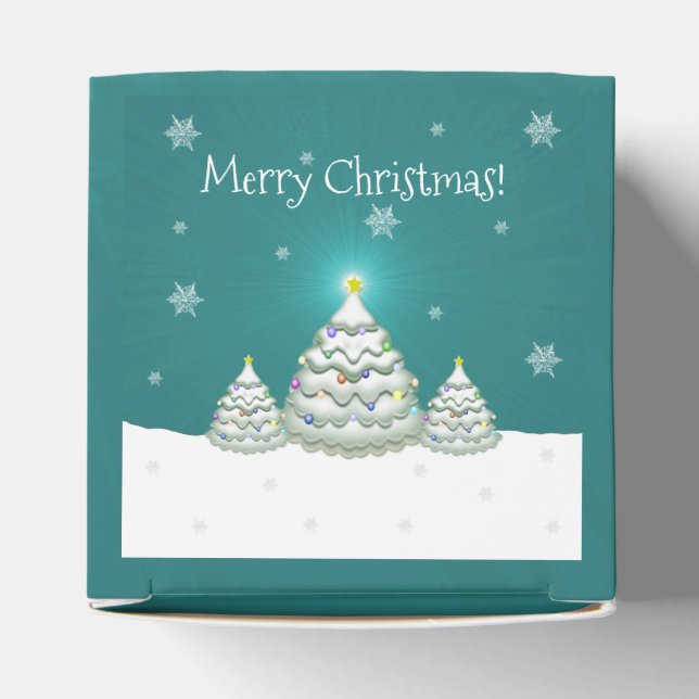 Ballotins Turquoise Snowy Christmas Tree Ballotin (Haut)