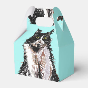 Ballotins Tuxedo Chat Noir Blanc Chats Anniversaire Turquois