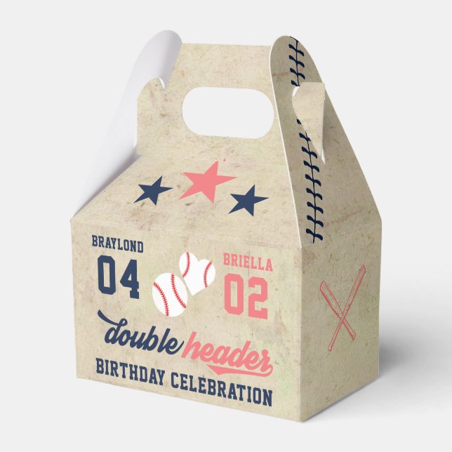 Ballotins Twin or Sibling Baseball en-tête double Anniversai (Verso)