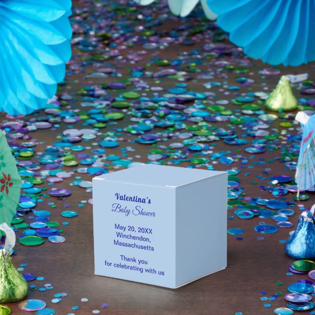 Ballotins Typography Style Minimalist Light Blue Baby Shower (Fête)