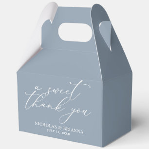 Ballotins Un doux merci mariage minimaliste bleu poussiéreux