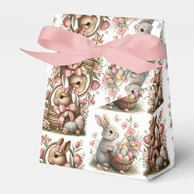 Ballotins Un fleur sauvage de panier de pâques de lapin (Verso)