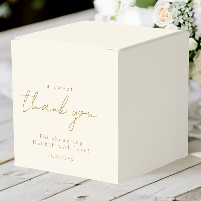 Ballotins Un gentil merci ! Douche nuptiale minimaliste, lux (A sweet thank you! Minimal, luxury, bridal shower Favor Boxes)