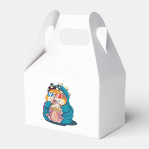 Ballotins Un hamster drôle portant des lunettes mange du pop