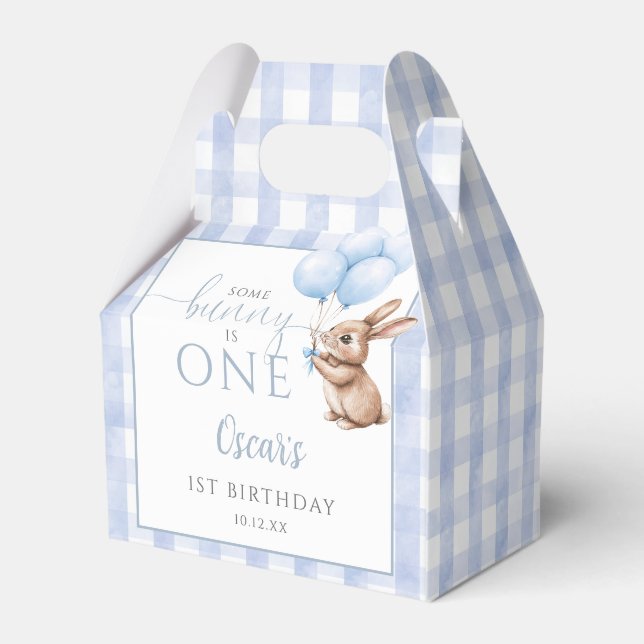 Ballotins Un Lapin Est Un Ballons Bleus pour le 1er Annivers (Arrière)