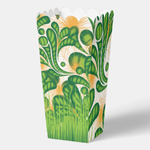 Ballotins Un motif artistique vert et or représentant un arb