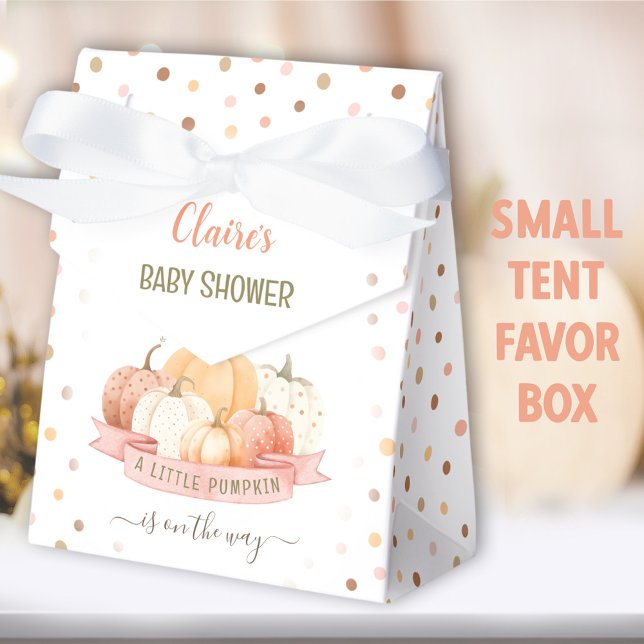Ballotins Un Petit Citrouille Se Trouve Sur Le Chemin Du Bab (Dotted Pumpkin favor box - You can choose from 2 sizes of these tent favor boxes)