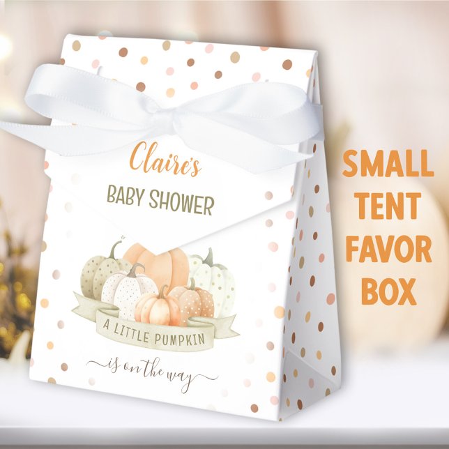 Ballotins Un Petit Citrouille Se Trouve Sur Le Chemin Du Bab (Dotted Pumpkin favor box - You can choose from 2 sizes of these tent favor boxes)