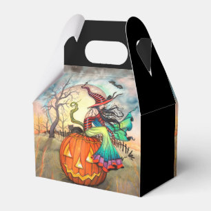 Ballotins Une boîte de cadeaux de fête d'Halloween de sorciè