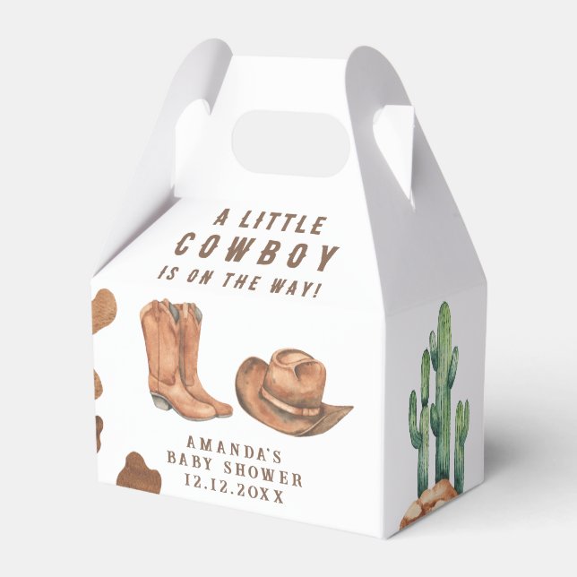 Ballotins Une petite cowboy arrive Bébé Shower (Verso)
