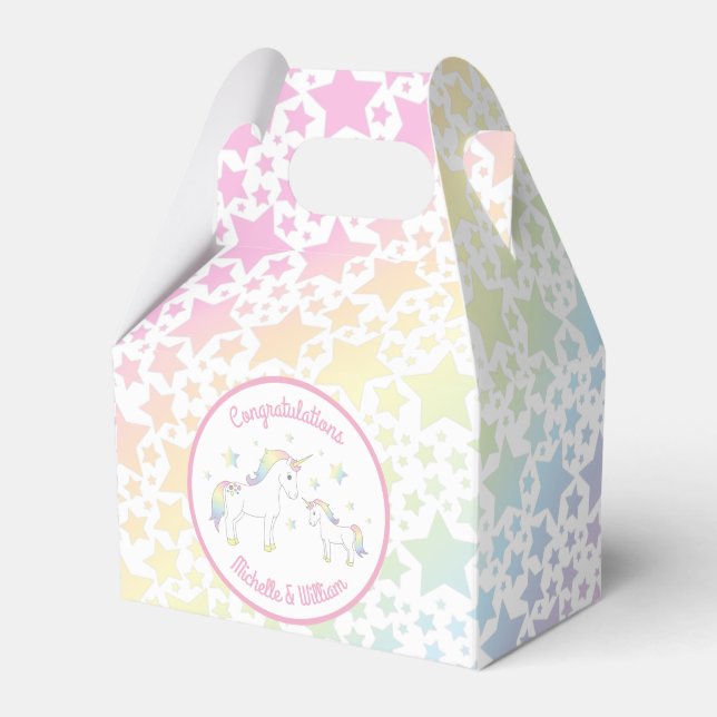 Ballotins Unicorne Baby shower Pastel Rainbow (Verso)