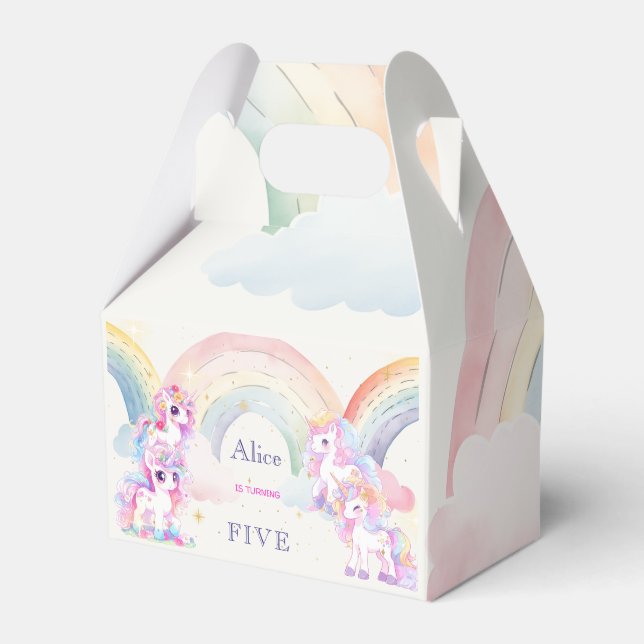 Ballotins Unicornes magiques et arc-en-ciel aquarelle annive (Verso)