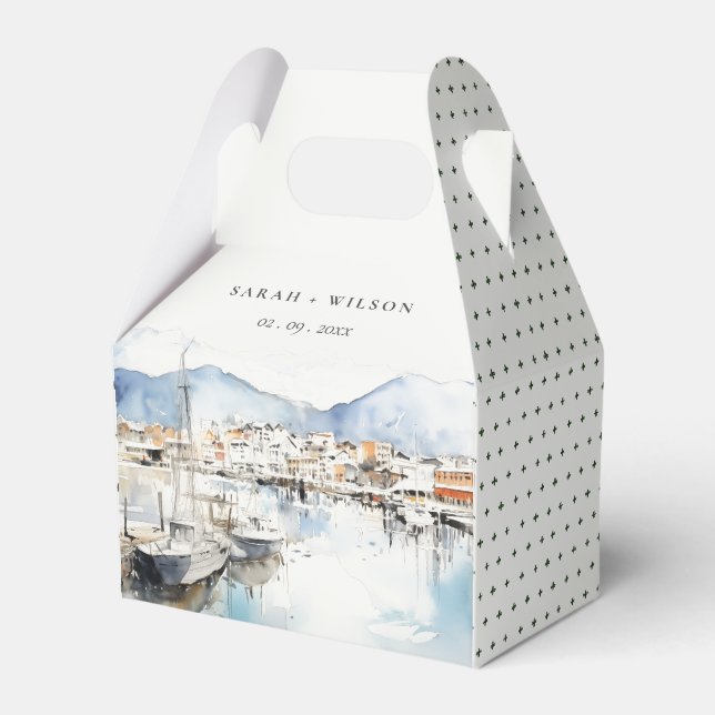 Ballotins Ushuaia, Argentina Watercolor Landscape Wedding (Verso)