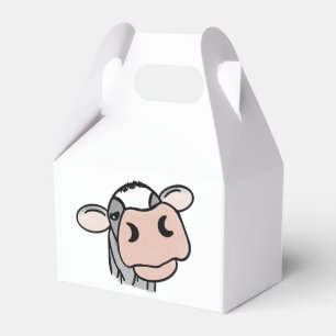 Ballotins vache de dessin animé noir blanc rose baiser gris