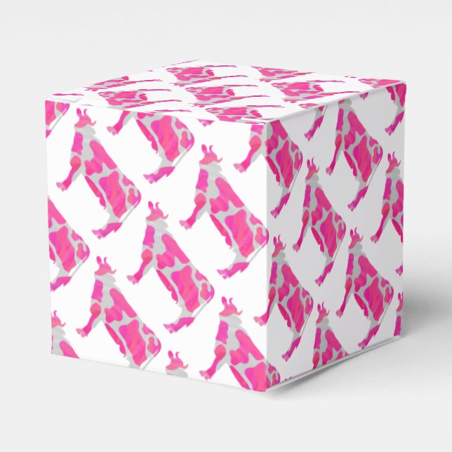 Ballotins Vache rose chaud et blanc Silhouette (Verso)