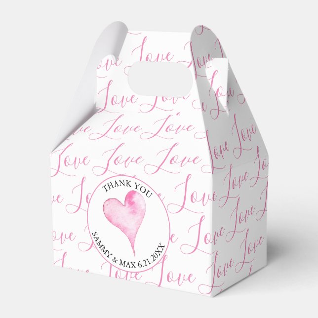Ballotins Valentines Box Pink Love Typographie Motif (Verso)