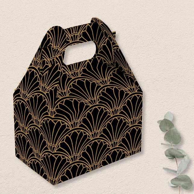 Ballotins Ventilateur Art déco noir et or Motif (Créateur téléchargé)